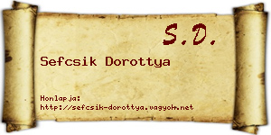 Sefcsik Dorottya névjegykártya